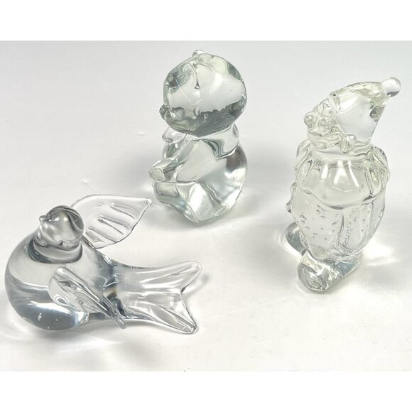 VTG Lot 7 Clear Glass Animal PAPERWEIGHTS Figurines 4" Fenton Great City Traders - Picture 5 of 10